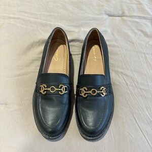 Chic Black Leather Loafers size 8 circus Sam Edelman